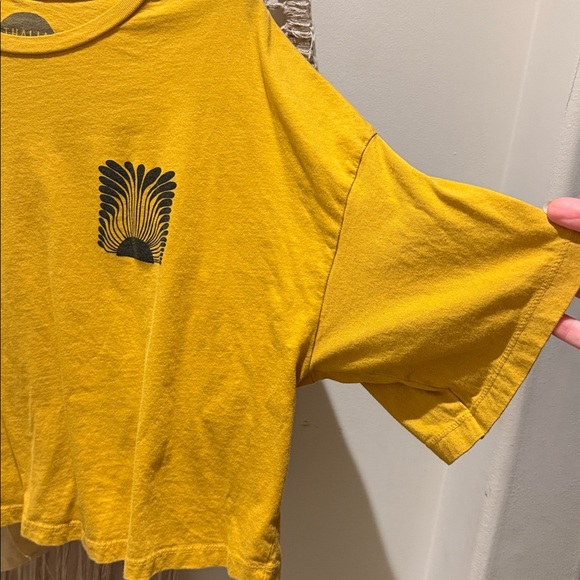 THALIA SURF x Lauryn Alvarez T Shirt Collab - Mustard Yellow Graphic Crop Tee - Picture 16 of 17